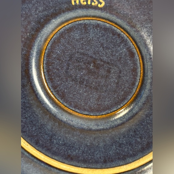 VTG Denby England Kismet Blue Stoneware Teacup and Saucer Heiss - Picture 12 of 12